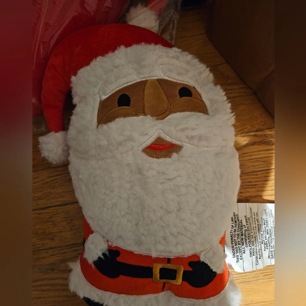 Festive Santa Claus Sherpa Large Plush Pillow